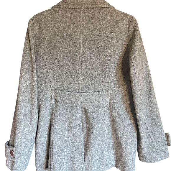 Lands' End Women’s Gray Wool Peacoat with Wide Lapel Collar Sz 8 - Picture 7 of 11